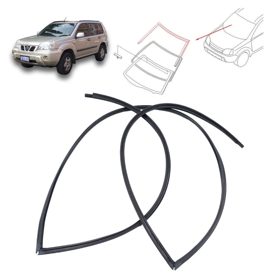 Front Upper Windshield Moulding for Nissan X-Trail 2000-2007
