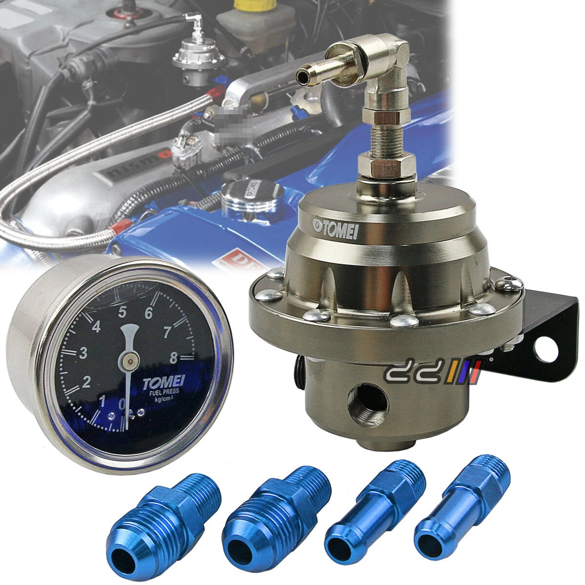Adjustable Fuel Pressure Regulator w/ Gauge for JDM Turbo EFI Engine ...