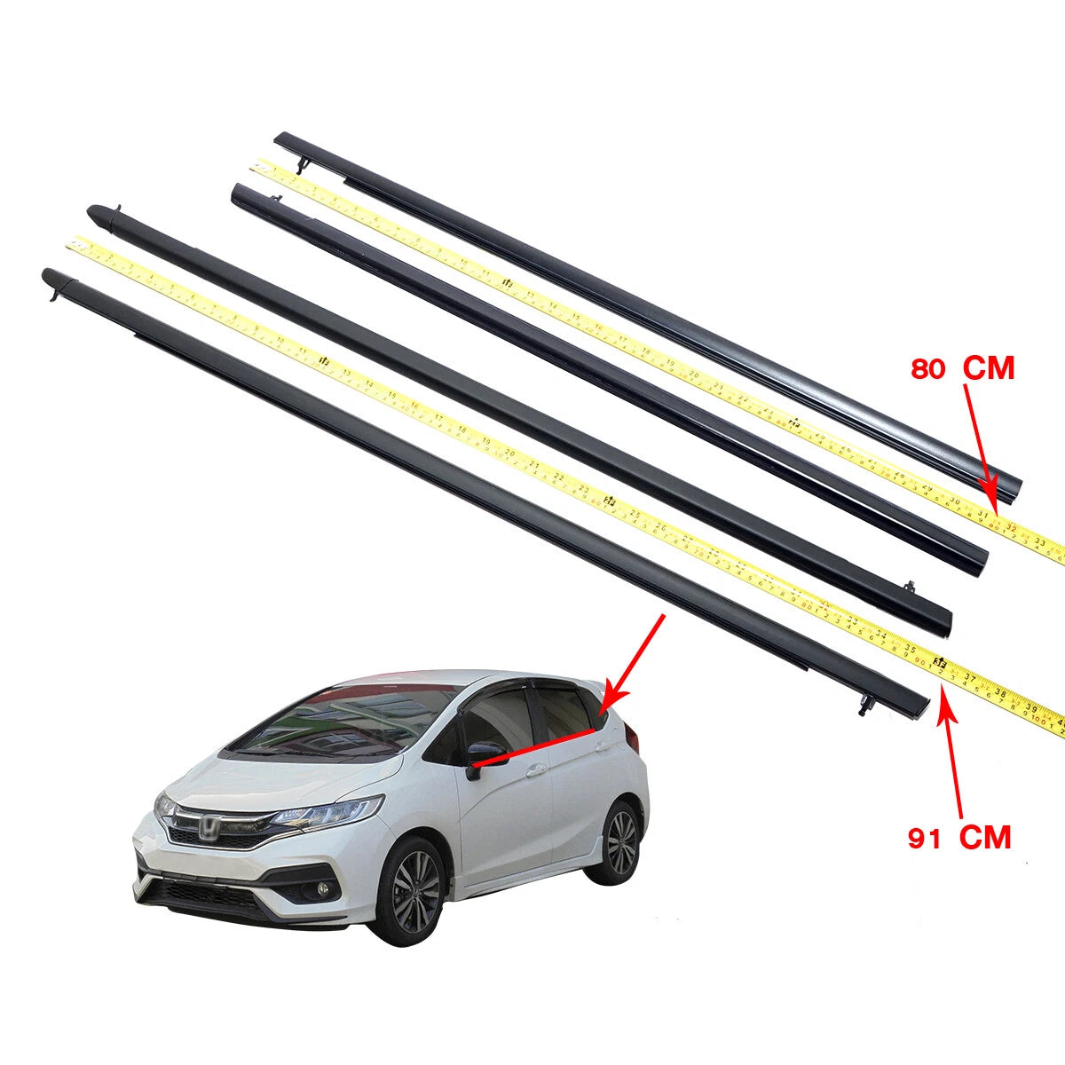 Front Rear Door Belt Moulding for Honda Fit Jazz 2013-2022