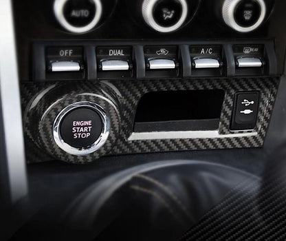 1 x Carbon Start Stop Button Panel Cover for Subaru BRZ 86 Scion FR-S (2012-2020)