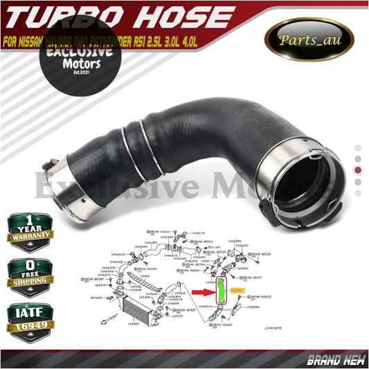 Turbo Intercooler Hose for Nissan Navara D40, Pathfinder R51 (2.5L, 3.0L, 4.0L)