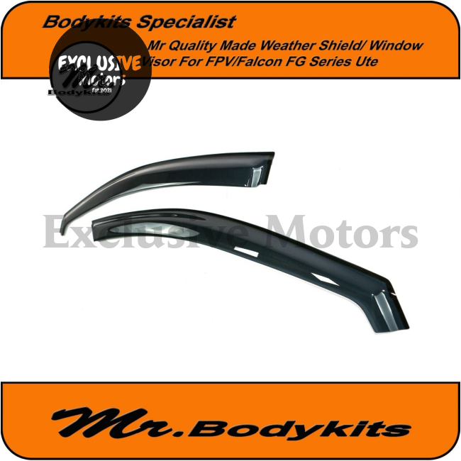 Weathershields / Monsoons Tinted Black Window Visor for Ford Falcon FG/FGX Ute