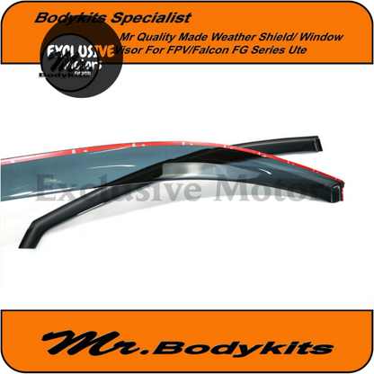 Weathershields / Monsoons Tinted Black Window Visor for Ford Falcon FG/FGX Ute