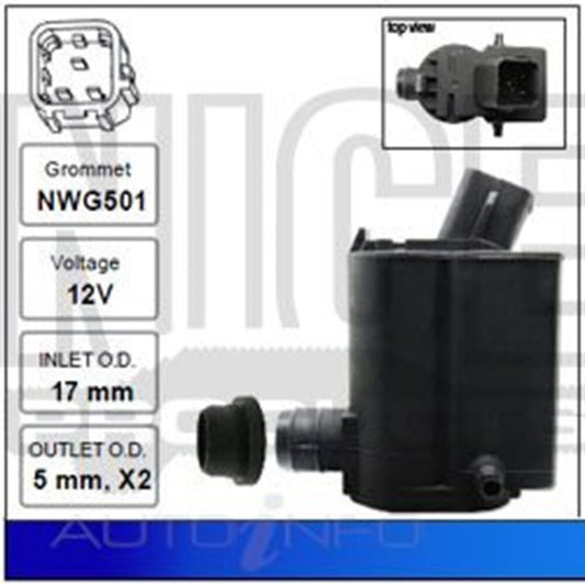 5mm Windscreen Washer Pump for Hyundai Getz TB (2002-2011)